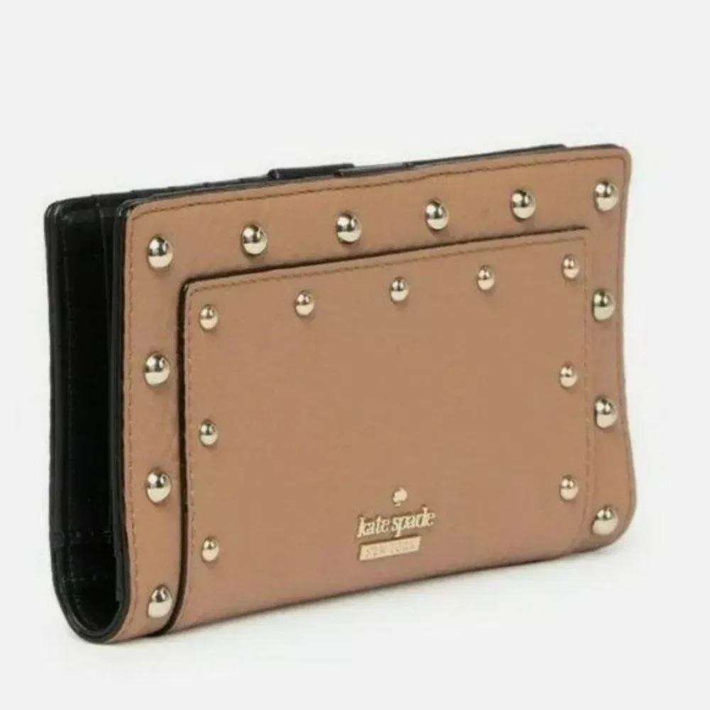 NWT Kate Spade Leather Carlin Street Studded/Embellished Stacy Wallet